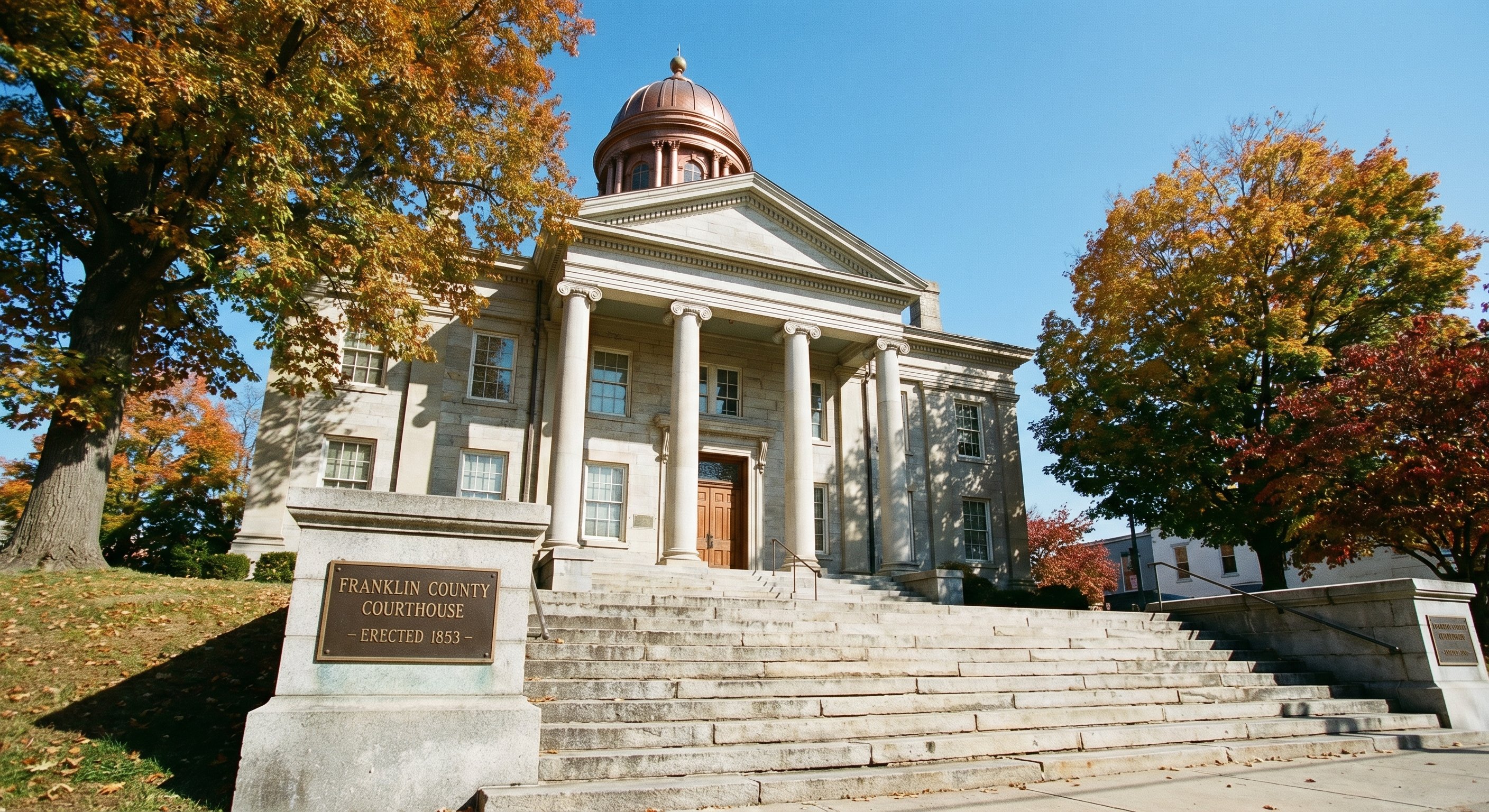 Classic Pennsylvania county courthouse with neoclassical architecture