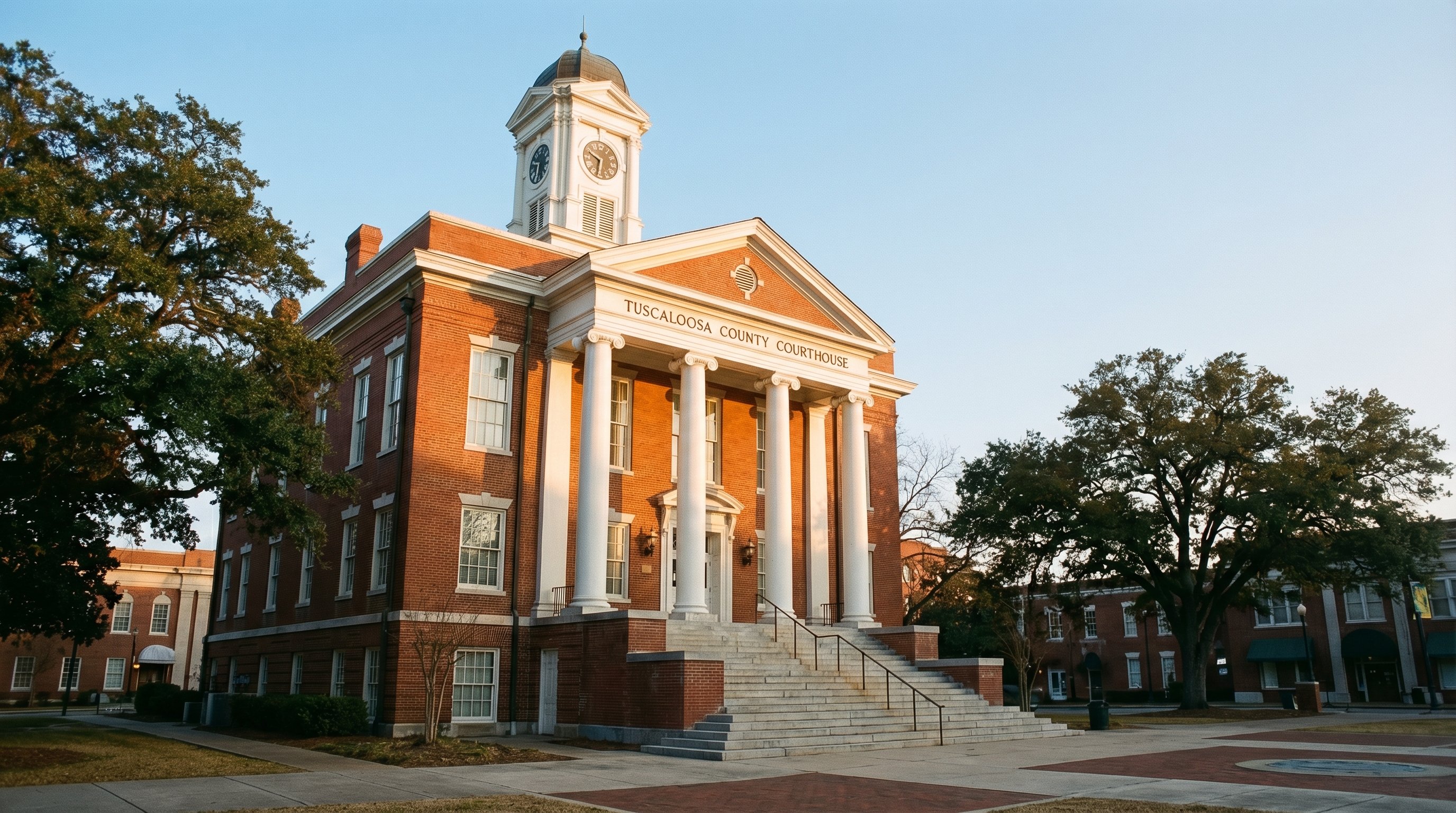 Alabama county courthouse exterior, where foreclosure auctions are held across the state's 67 counties
