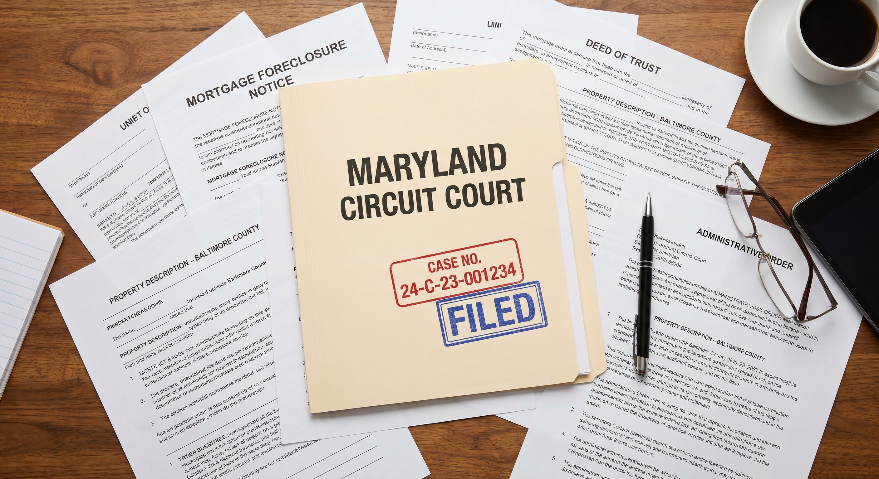 Maryland circuit court foreclosure case documents and property records