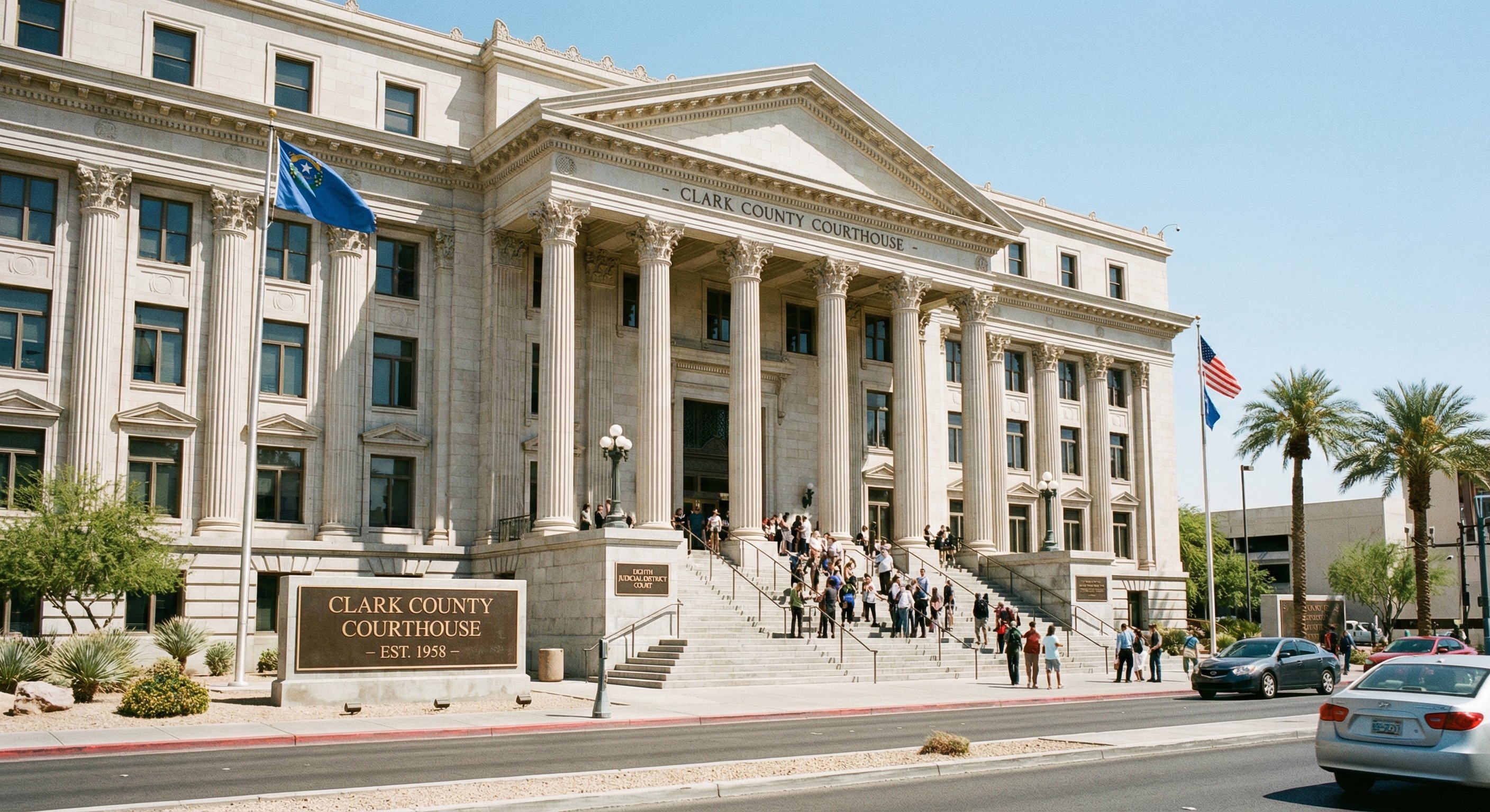 Clark County courthouse exterior in downtown Las Vegas