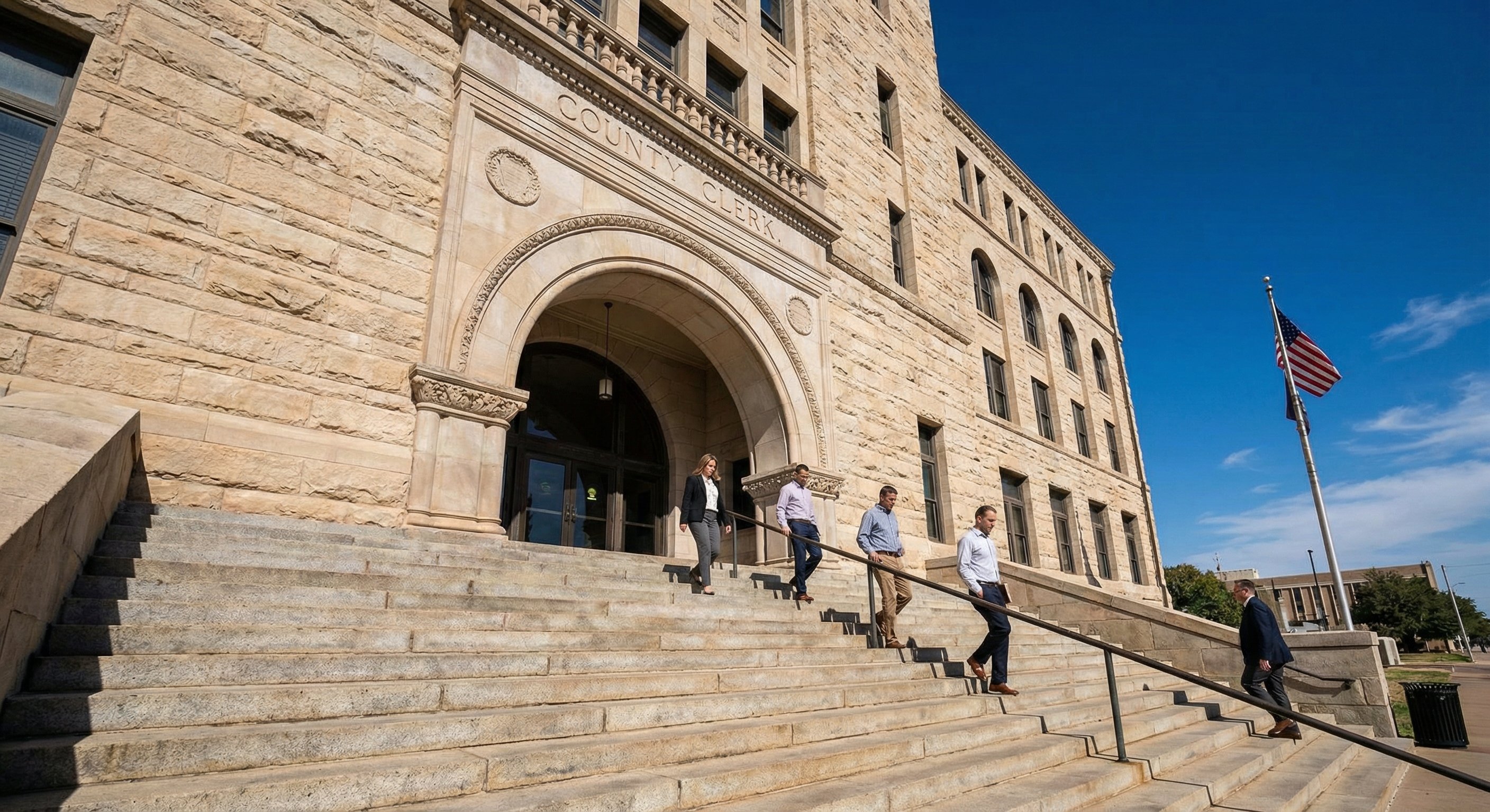 Oklahoma County courthouse exterior with limestone facade