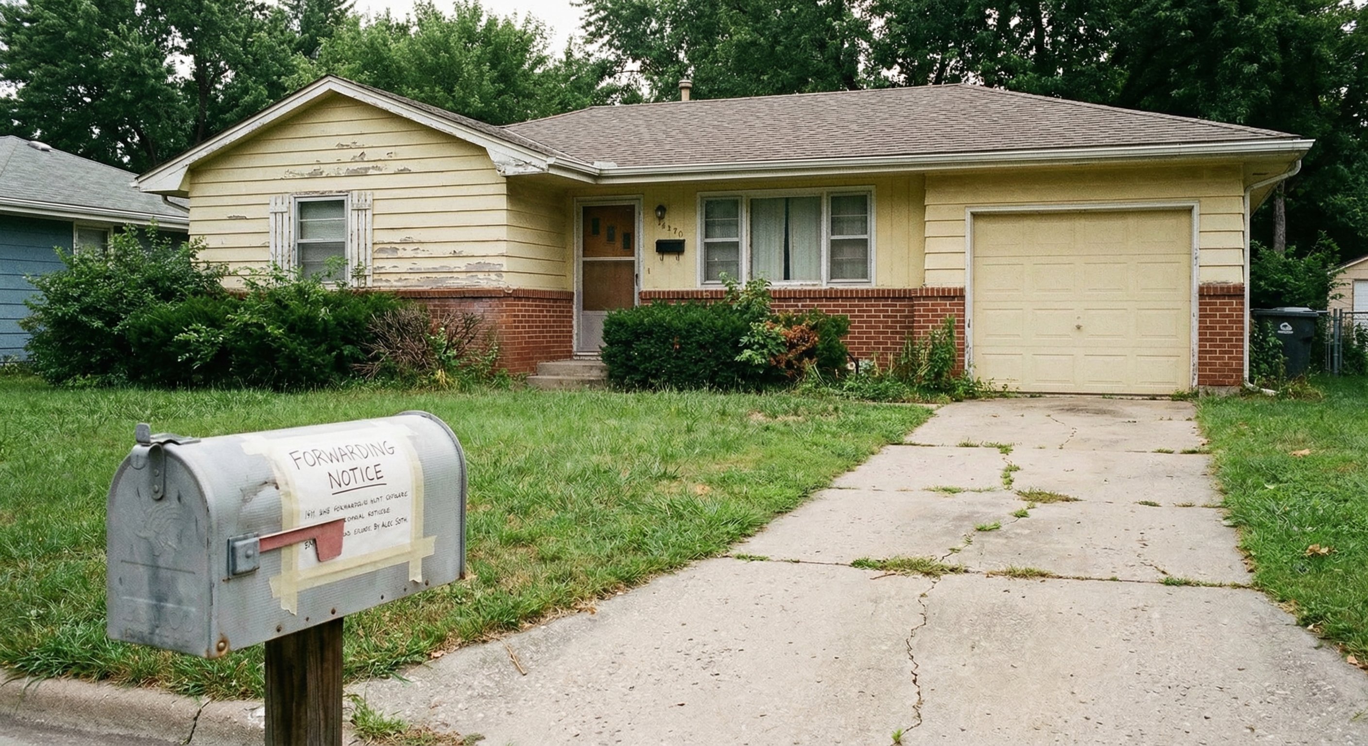 A modest ranch home with subtle signs of distress, the kind of property that hides in plain sight off the MLS
