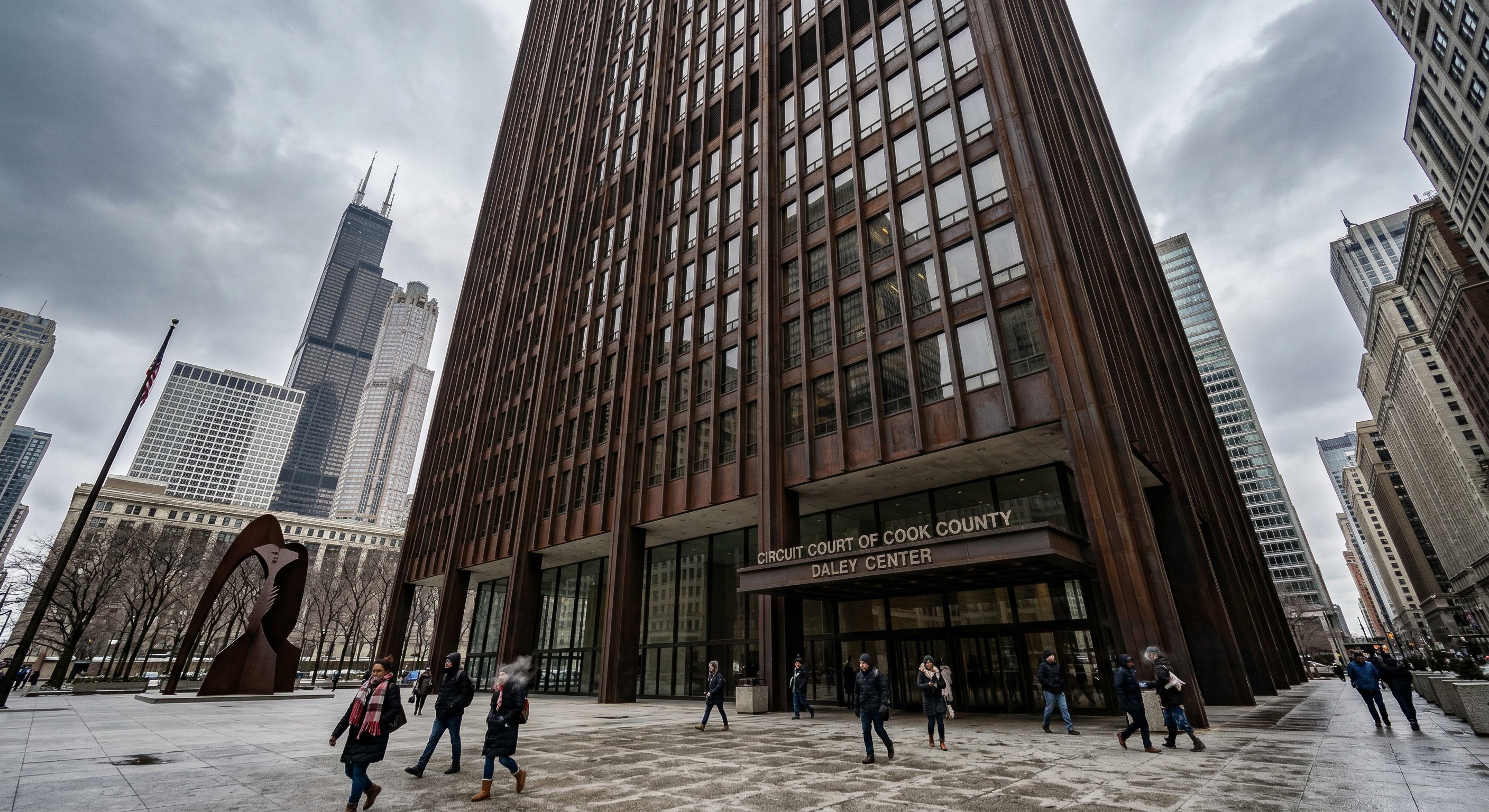 Cook County Courthouse exterior and records filing area