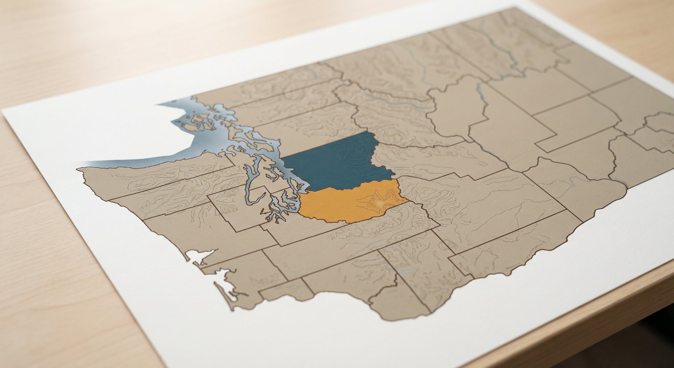 Washington State map showing key investor counties including King, Pierce, and Spokane