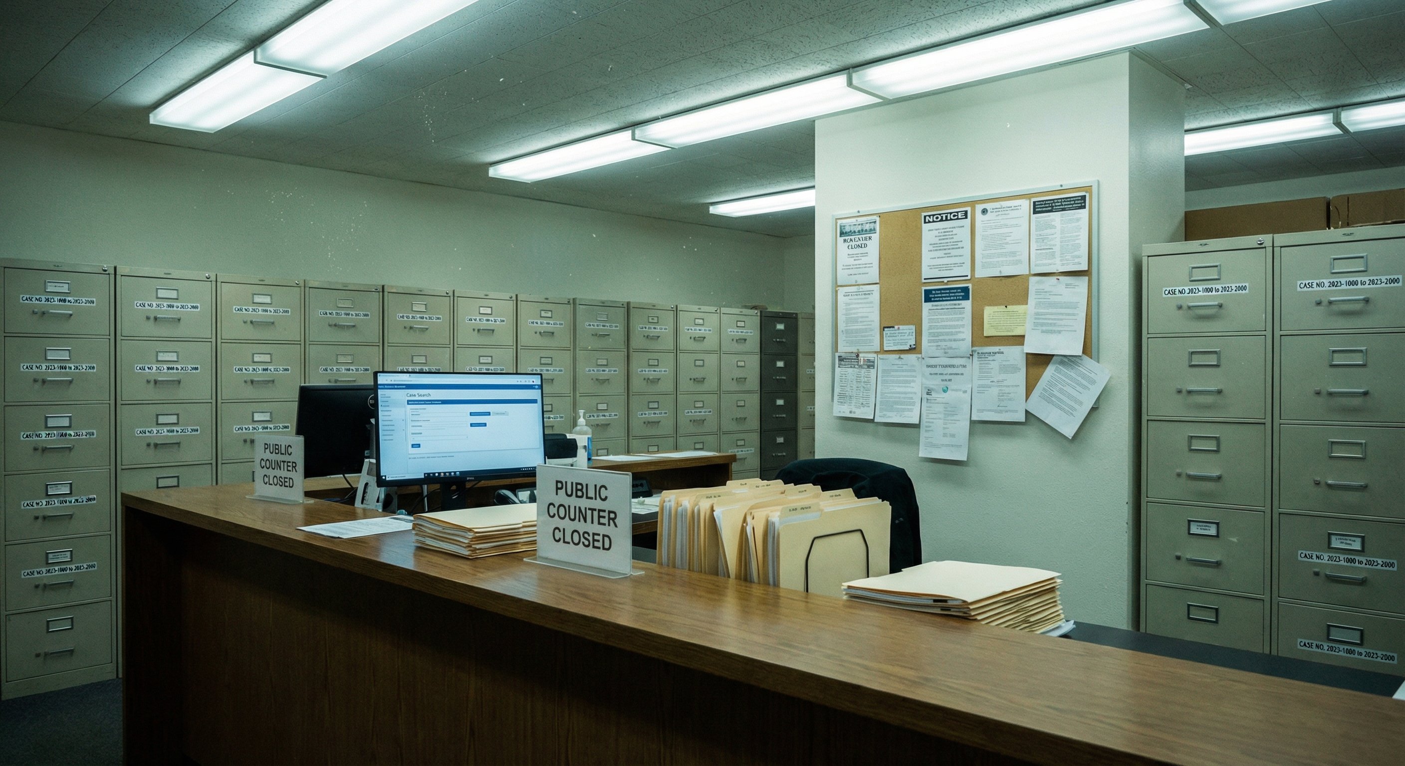 A county recorder's office interior showing