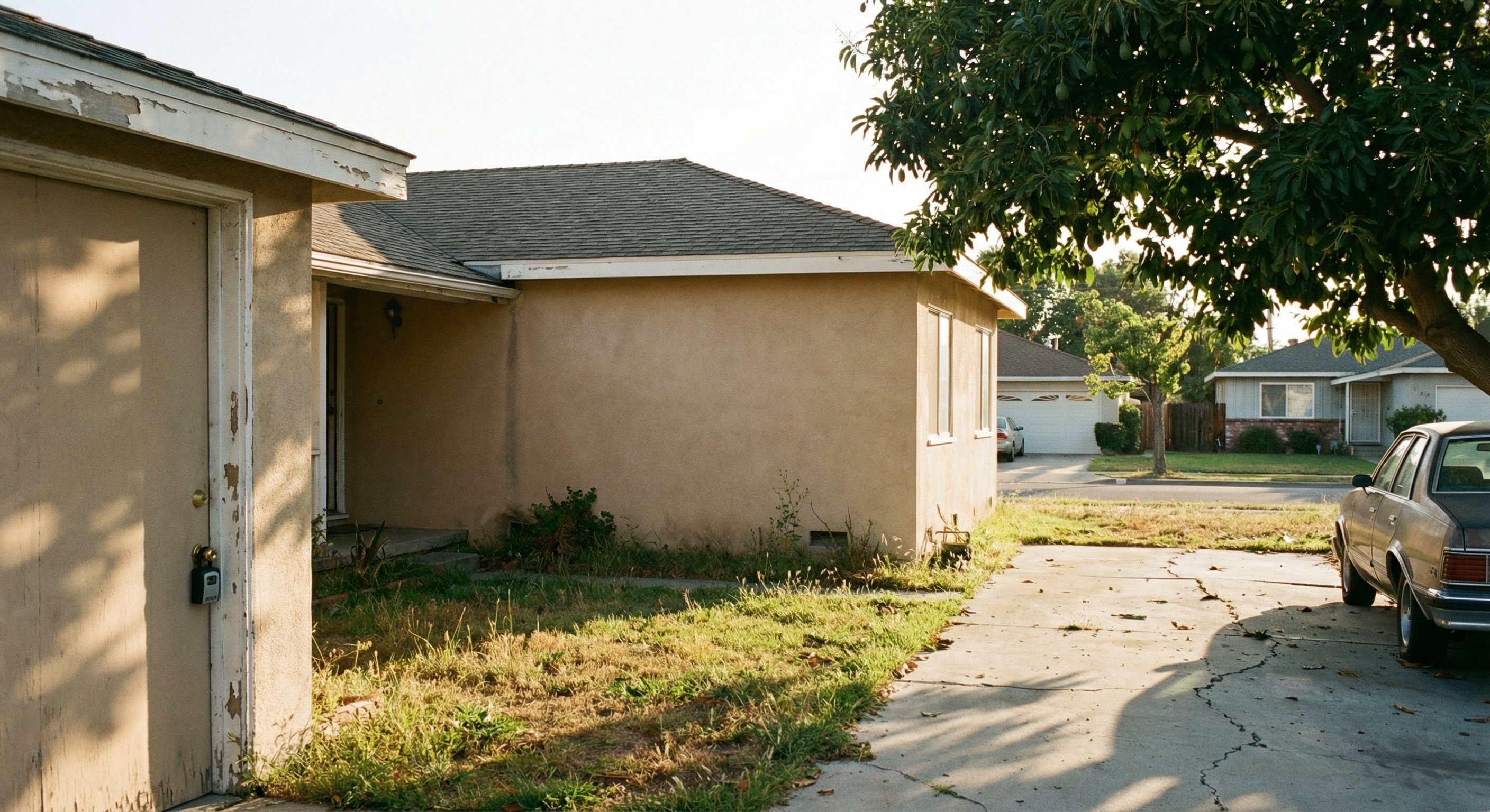 A photorealistic street-level view of a