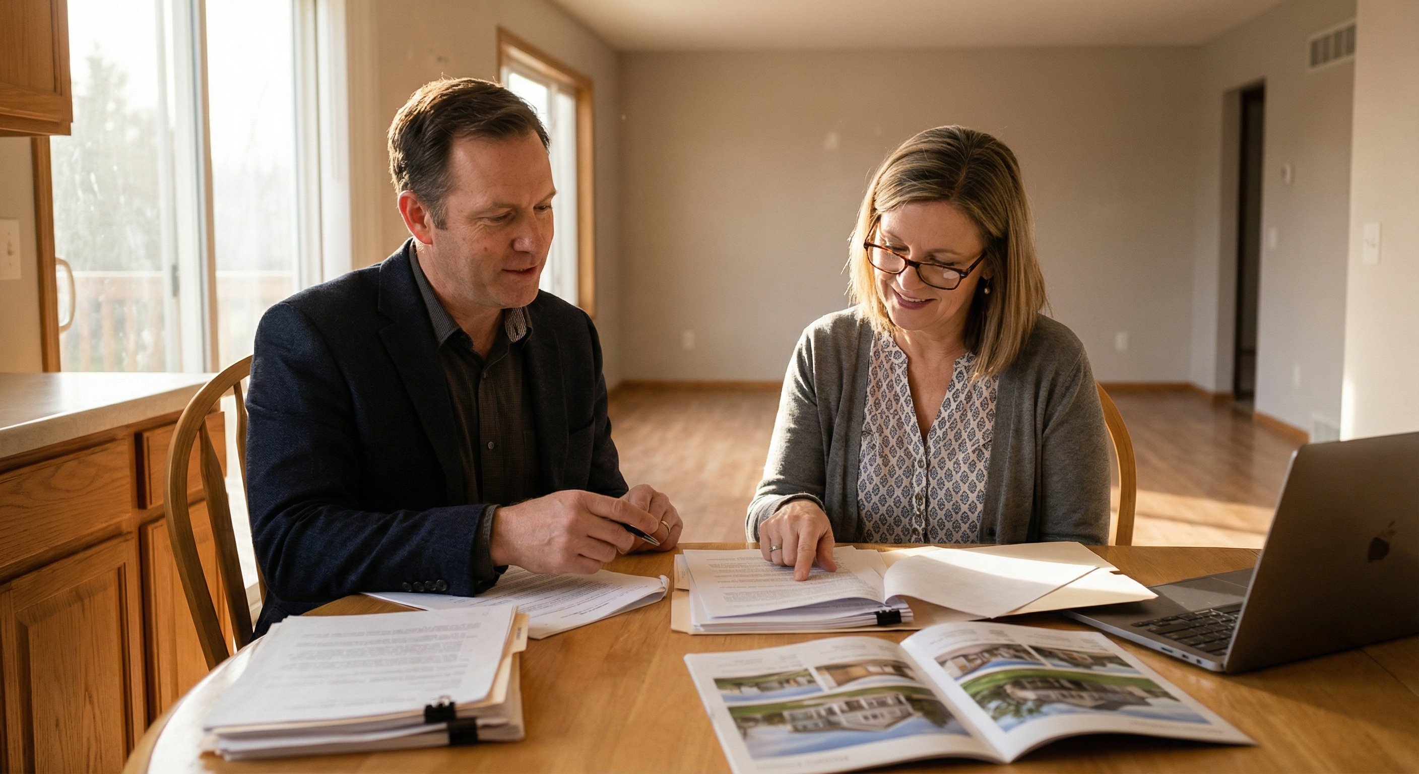 Investor and estate attorney reviewing property