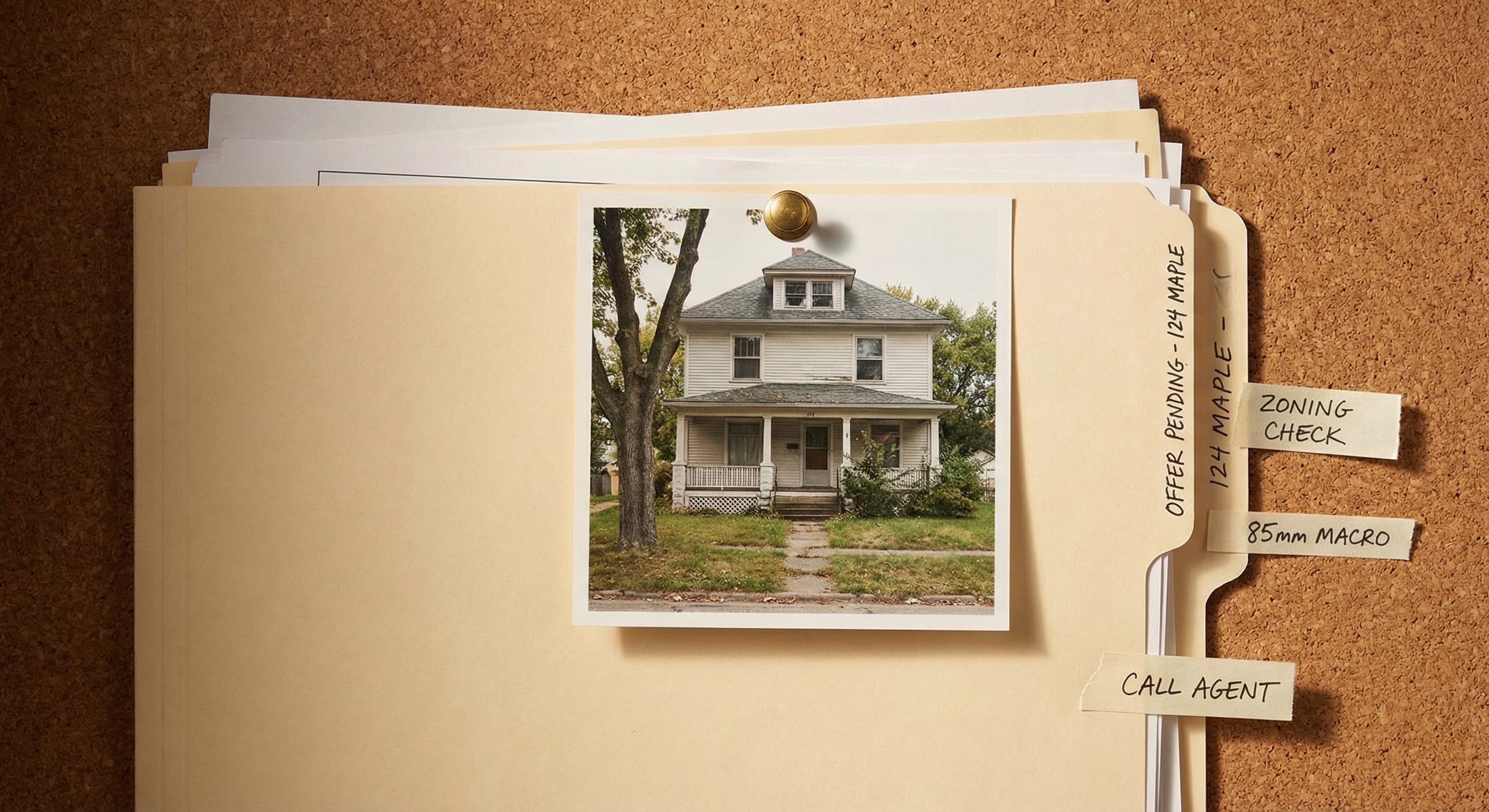 Property documents and county assessor records spread across a desk, representing the due diligence process