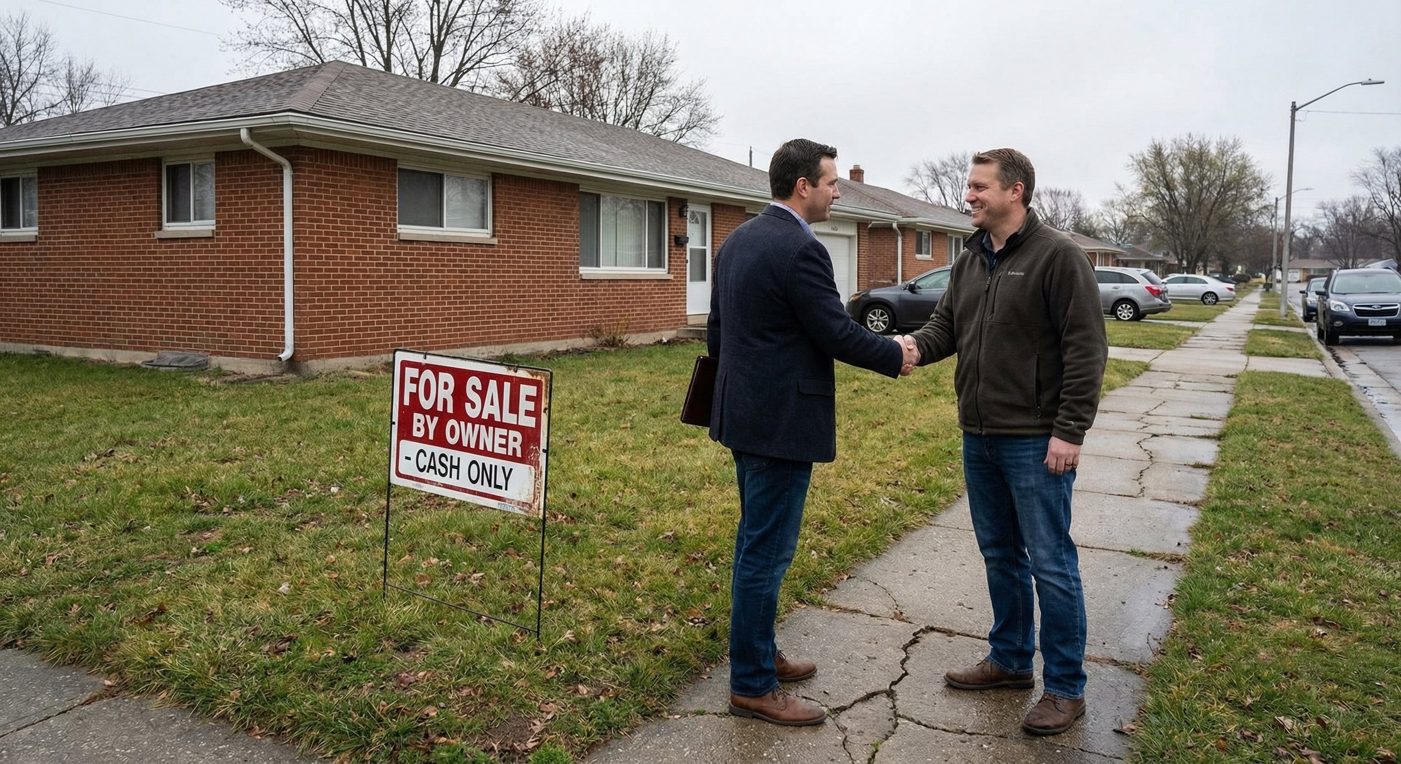 Handshake closing wholesale real estate deal