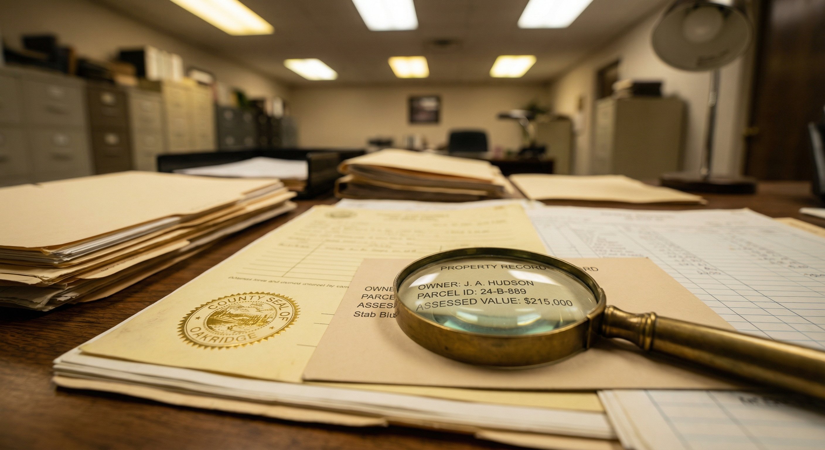 County assessor documents showing property ownership records and assessment history for a vacant Mississippi property